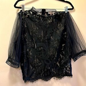 Beautiful black lace top worn once!